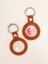 Load image into Gallery viewer, Needlepoint Self Finishing PU Leather Key Fob Bag Tag Interchangeable Finishing Keychain: Black