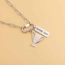 Load image into Gallery viewer, 18K Gold PVD Stainless Steel Game Day Script Charm : Gold