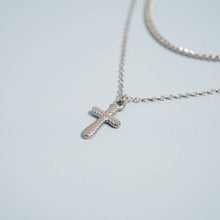 Load image into Gallery viewer, 18K Gold PVD Stainless Steel Textured Cross Charm: Gold