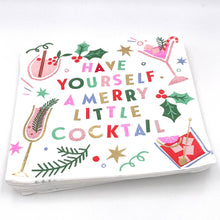 Load image into Gallery viewer, Christmas Napkins | Merry Little Cocktail - Foil - 20ct