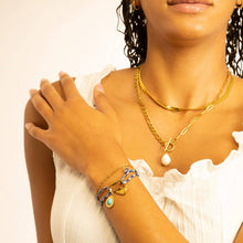 Load image into Gallery viewer, 18K Gold PVD Stainless Steel Navy Rope Carabiner Bracelet: Gold