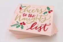 Load image into Gallery viewer, Funny Christmas Napkins | Cheers to the Naughty List - 20ct: Default Title