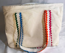 Load image into Gallery viewer, NDLPT Canvas Project Tote | Embroidered Needlepoint Tote Bag | Lightweight Zippered Carryall