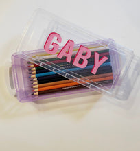 Load image into Gallery viewer, Personalized crayon case/ pencil box/ marker set/ kids gift/ arts and crafts kids/back to school/art party favors/ school supplies