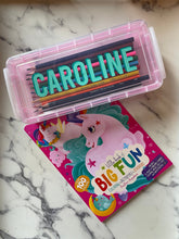 Load image into Gallery viewer, Personalized crayon case/ coloring book set/ kid gift/ arts and crafts kids/ travel activity kids/Easter kids basket filler/art party favor