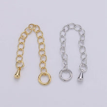 Load image into Gallery viewer, 24K Gold Filled Chain Extender Gold / Silver For DIY Jewelry Making Chain Extender  L-125~L-128: Gold-1pc
