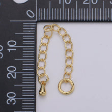 Load image into Gallery viewer, 24K Gold Filled Chain Extender Gold / Silver For DIY Jewelry Making Chain Extender  L-125~L-128: Gold-1pc
