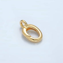 Load image into Gallery viewer, 24K Gold Filled 9mm Oval Push Spring Gate Loop Findings | Z899
