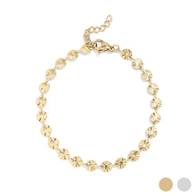 Load image into Gallery viewer, 18K Gold PVD Stainless Steel Sunburst Chain Bracelet: Gold
