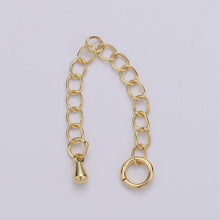 Load image into Gallery viewer, 24K Gold Filled Chain Extender Gold / Silver For DIY Jewelry Making Chain Extender  L-125~L-128: Gold-1pc
