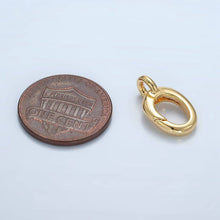Load image into Gallery viewer, 24K Gold Filled 9mm Oval Push Spring Gate Loop Findings | Z899
