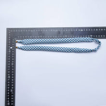 Load image into Gallery viewer, Stainless Steel Red, Black, Brown, Blue Knotted Mini Gingham Bandana Scarf Necklace | WA-1253 ~ WA-1375: Blue
