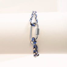Load image into Gallery viewer, 18K Gold PVD Stainless Steel Navy Rope Carabiner Bracelet: Stainless
