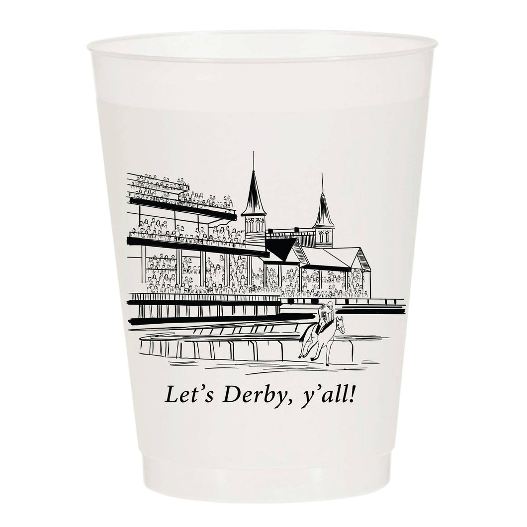 Let's Derby Y'all Racetrack Frosted Cups - Kentucky Derby: Pack of 10