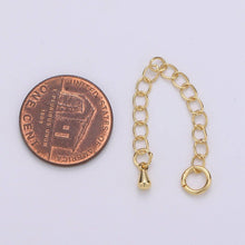 Load image into Gallery viewer, 24K Gold Filled Chain Extender Gold / Silver For DIY Jewelry Making Chain Extender  L-125~L-128: Gold-1pc
