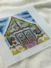 Load image into Gallery viewer, Snowy Greenhouse HandPainted 18 Mesh Needlepoint Canvas
