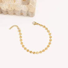 Load image into Gallery viewer, 18K Gold PVD Stainless Steel Sunburst Chain Bracelet: Gold

