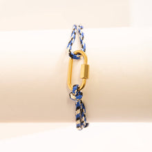 Load image into Gallery viewer, 18K Gold PVD Stainless Steel Navy Rope Carabiner Bracelet: Gold
