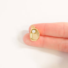 Load image into Gallery viewer, 18K Gold PVD Stainless Steel Shell Charm with Pearl: Stainless

