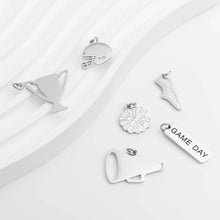 Load image into Gallery viewer, 18K Gold PVD Stainless Steel Game Day Script Charm : Gold
