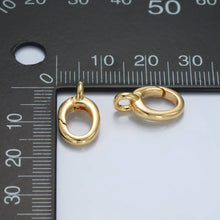 Load image into Gallery viewer, 24K Gold Filled 9mm Oval Push Spring Gate Loop Findings | Z899
