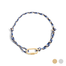 Load image into Gallery viewer, 18K Gold PVD Stainless Steel Navy Rope Carabiner Bracelet: Stainless
