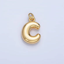 Load image into Gallery viewer, 24K Gold Filled 17mm Initial Letter Chubby Balloon Charm | A1513 - A1525: Letter M
