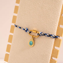 Load image into Gallery viewer, 18K Gold PVD Stainless Steel Navy Rope Carabiner Bracelet: Stainless
