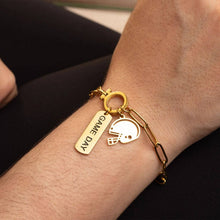 Load image into Gallery viewer, 18K Gold PVD Stainless Steel Game Day Script Charm : Gold
