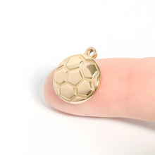 Load image into Gallery viewer, 18K Gold PVD Stainless Steel Soccer Ball Charm: Gold

