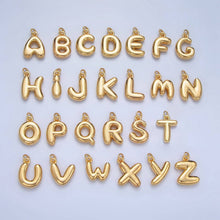 Load image into Gallery viewer, 24K Gold Filled 17mm Initial Letter Chubby Balloon Charm | A1513 - A1525: Letter M
