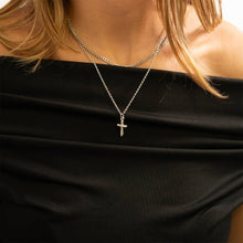Load image into Gallery viewer, 18K Gold PVD Stainless Steel Textured Cross Charm: Gold
